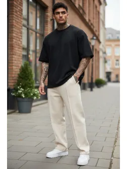 Pantaloni de trening bej 2585 19-5.2