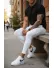 Pantaloni de trening barbati slim fit alb 8206 D3-5.2