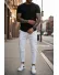 Pantaloni de trening barbati slim fit alb 8206 D3-5.2