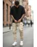 Pantaloni de trening cargo, bej, conici Y310 120-4