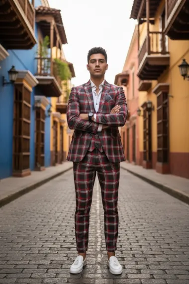 Costum barbati slim fit + Vesta A7808 84-4 - Y1-2