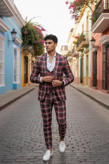 Costum barbati slim fit + Vesta A7808 84-4 - Y1-2