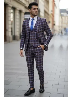 Costum barbati slim fit + Vesta B4224 91