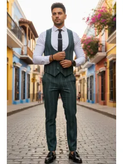 Compleu barbati Vesta + Pantaloni verde B5517 32-5