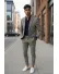 Costum barbati slim fit in carouri sacou + pantaloni 10268 D4-3.1