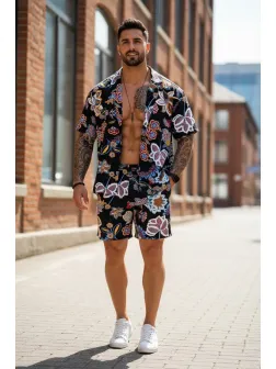 Compleu de vara camasa imprimeu + pantaloni 12827 16-2.1