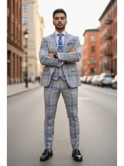 Costum barbati slim fit (Sacou + VESTA) 5379 D3-5,4