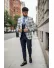Sacou barbati slim fit alb in carouri 715 35-5.2