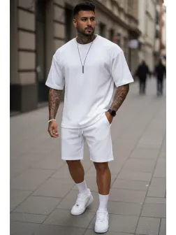 Compleu de vara, alb, triocu + pantaloni 8206A D2-3.3