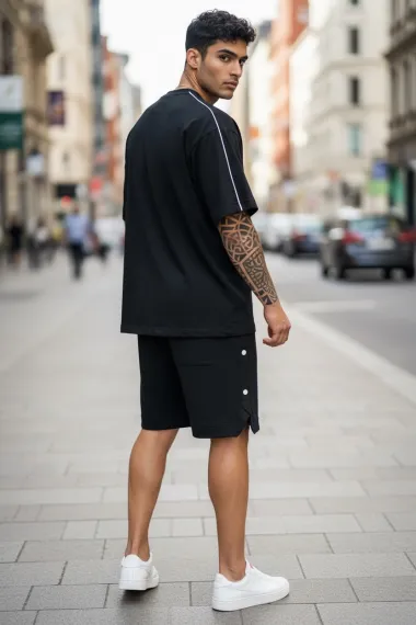 Compleu de vara tricou + pantaloni negru, 009