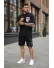 Compleu de vara tricou + pantaloni negru, imprimeu pe spate 029