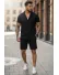 Compleu de vara camasa + pantaloni negru 3178