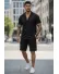 Compleu de vara camasa + pantaloni negru 3179
