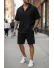 Compleu de vara camasa + pantaloni negru 3179