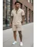 Compleu de vara camasa + pantaloni bej 3180