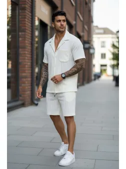 Compleu de vara camasa + pantaloni crem 3180 33-5.2