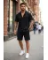 Compleu de vara camasa + pantaloni negru 3180