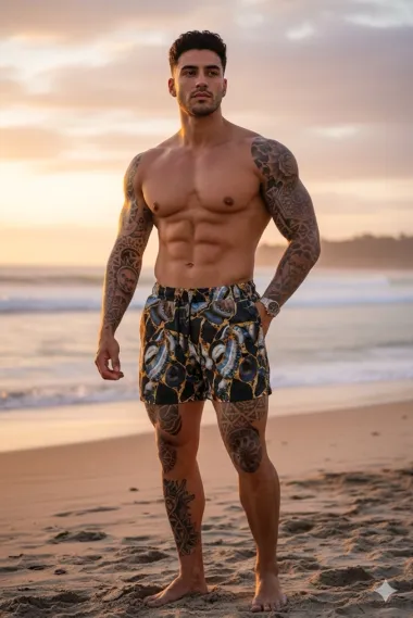 Sort de baie cu imprimeu 12556 I4-3.1