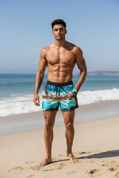 Sort de baie cu imprimeu 12588 D10-4