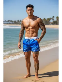 Sort de baie casual albastru 12723 D2-1.1