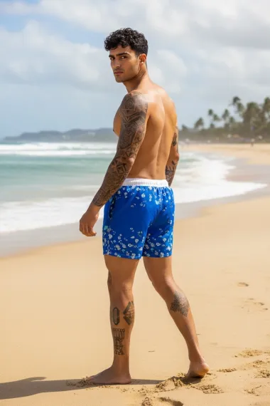 Sort de baie casual albastru 12723 D2-1.1