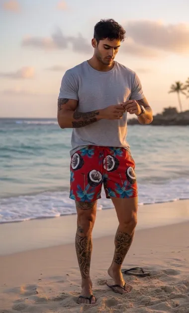 Sort de baie cu imprimeu 11689 P19-4.3