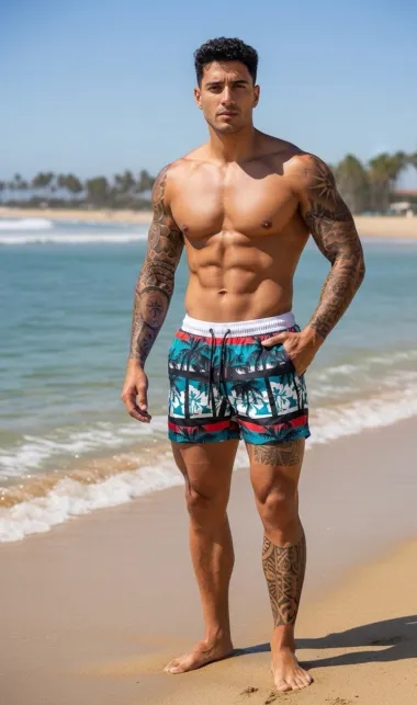 Sort de baie cu imprimeu 12546 N3-4.1