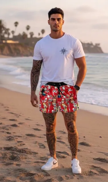 Sort de baie cu imprimeu 12552 P18-3.2