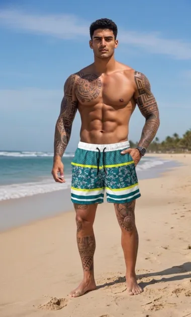 Sort de baie cu imprimeu 12567 D3-4.2