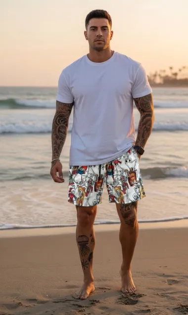 Sort de baie cu imprimeu 12571 D2-1.1