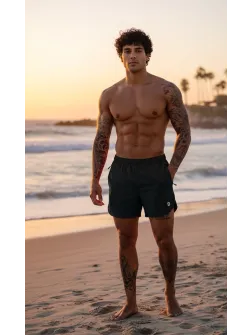 Sort de baie casual negru 12732 D6-4.3