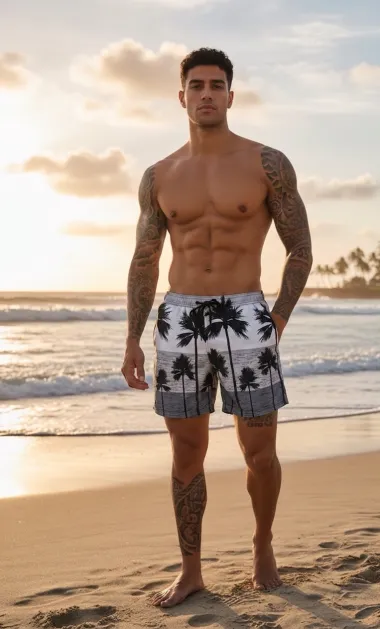 Sort de baie cu imprimeu, cu defect 13151 O2-3.2