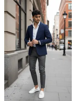 Sacou barbati slim fit bleumarin 10272 D3-3.1/ E 100-3 ~