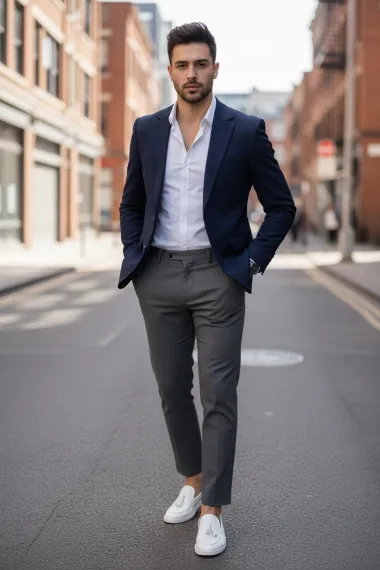 Sacou barbati slim fit bleumarin 10272 D3-3.1/ E 100-3 ~