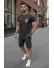 Trening barbati gri inchis pantaloni + tricou 11699 111-2.3