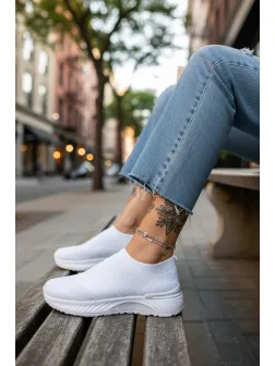 Espadrile dama casual albe 566 T58-1