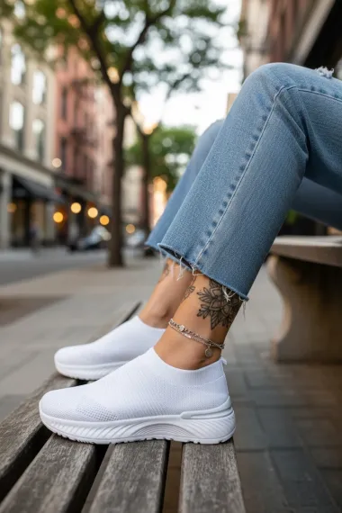 Espadrile dama casual albe 566 T58-1