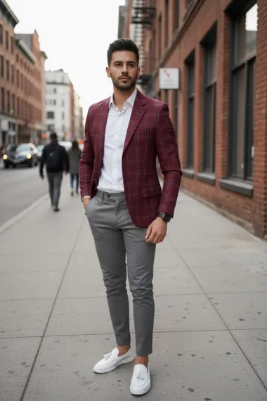 Sacou barbati slim fit grena 10324 S1-3