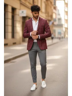 Sacou barbati slim fit grena 10324 S1-3