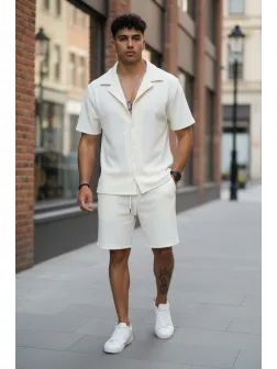 Compleu de vara camasa + pantaloni alb 3170 40-5.3