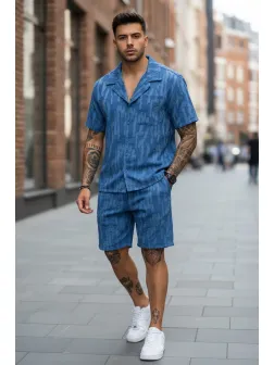 Compleu de vara camasa + pantaloni albastru 3172 89-2.1