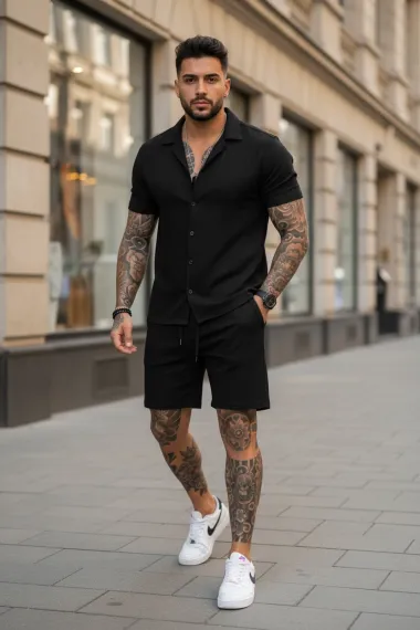 Compleu de vara camasa + pantaloni negru 3173 83-3.1