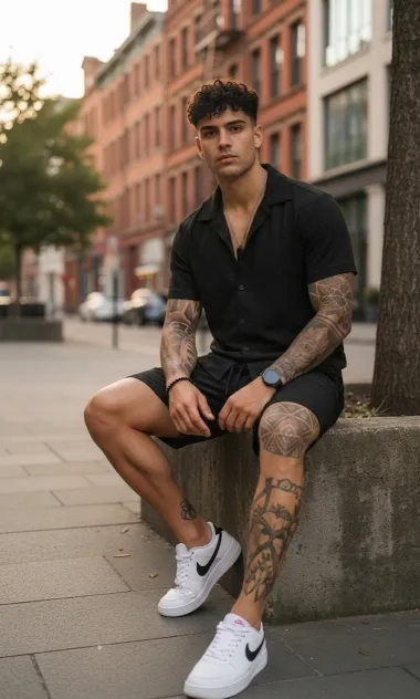 Compleu de vara camasa + pantaloni negru 3173 83-3.1