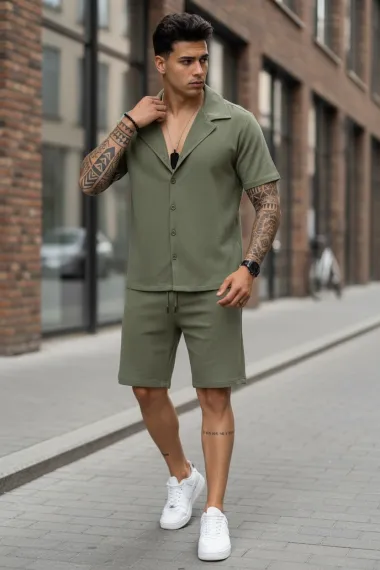 Compleu de vara camasa + pantaloni kaki 3173 83-2.1