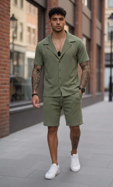 Compleu de vara camasa + pantaloni kaki 3173 83-2.1