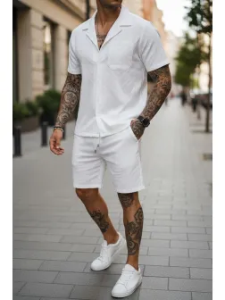 Compleu de vara camasa + pantaloni alb 3175 86-4.2