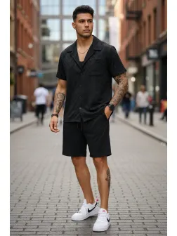 Compleu de vara camasa + pantaloni negru 3175 86-4.3