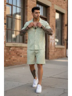 Compleu de vara camasa + pantaloni verde 3176 28-5.3