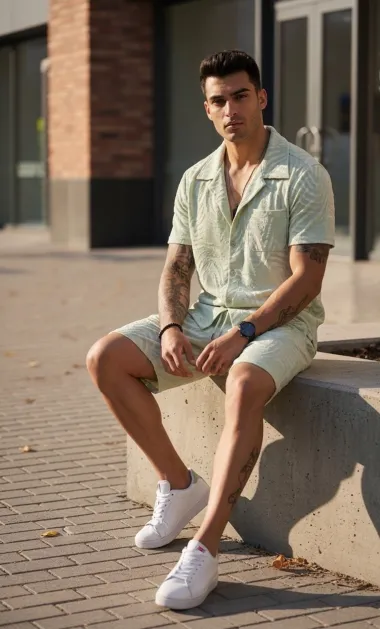 Compleu de vara camasa + pantaloni verde 3176 28-5.3