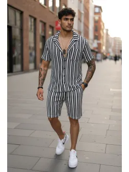 Compleu de vara camasa + pantaloni dungi 3177 89-1.2